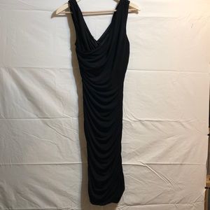 Black scrunch side dress.
